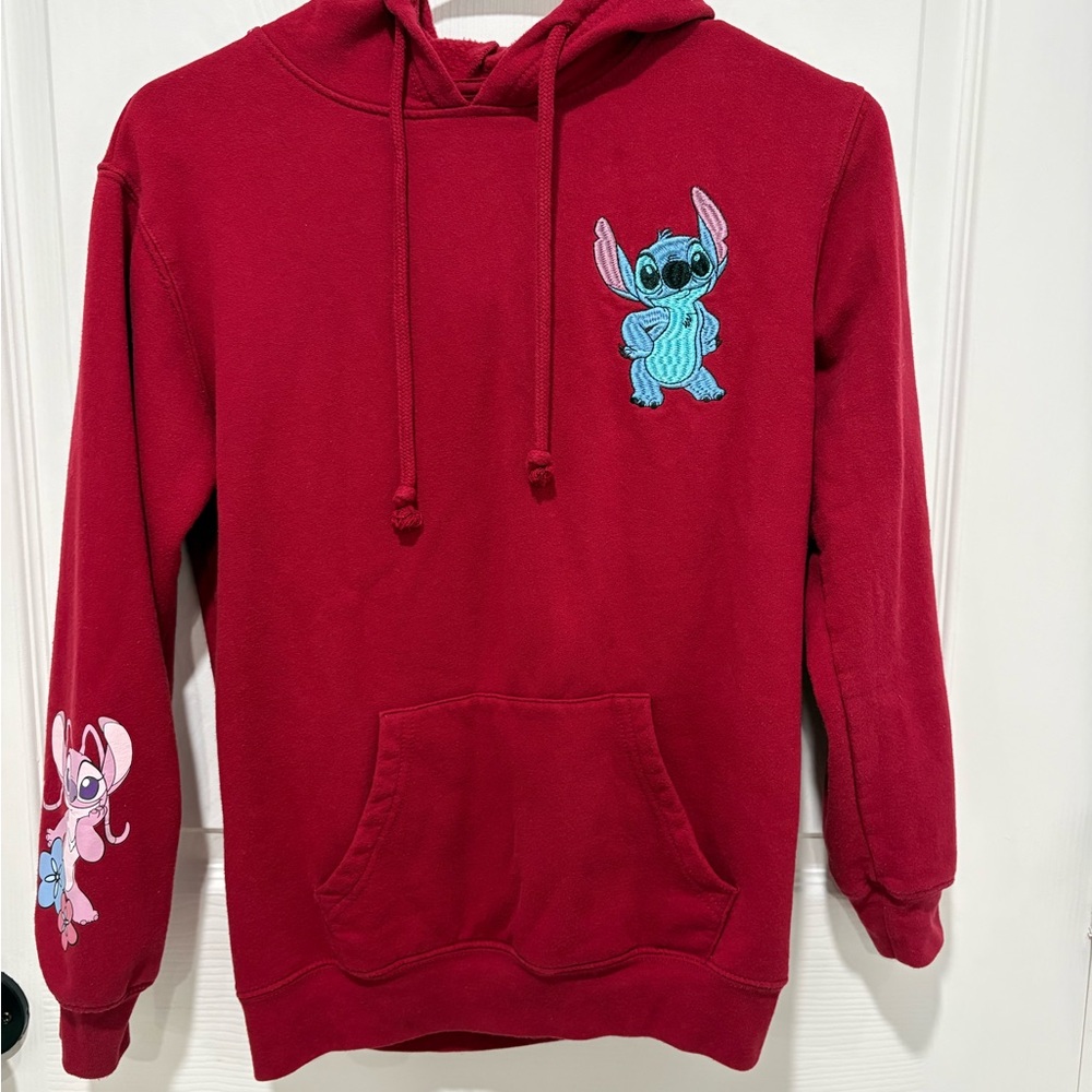 Disney Red Hoodie with Stitch Embroidery